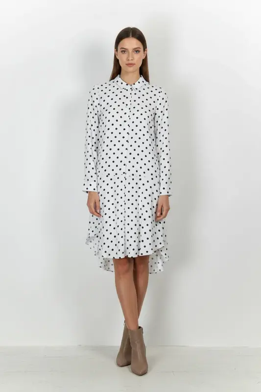 Robe Longue Blanche et Noire - Taille S/36