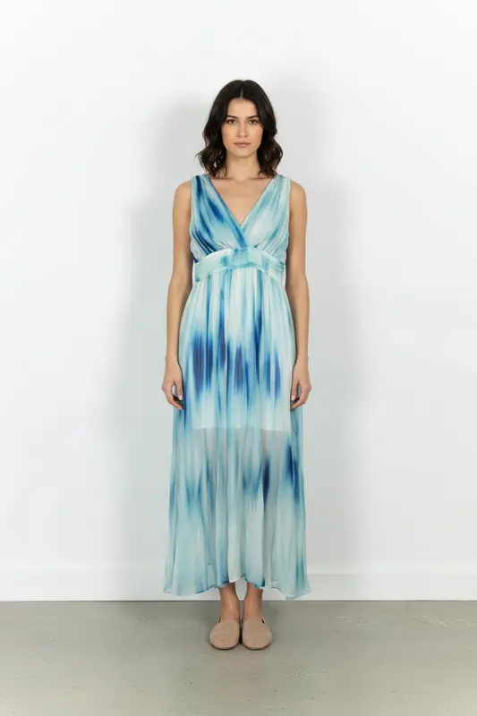 Robe Longue Bleu et Blanc - Taille M/38
