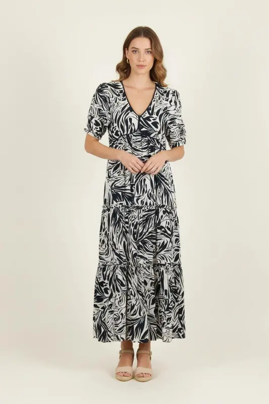Robe Longue Bleu et Blanche - Taille XS/34