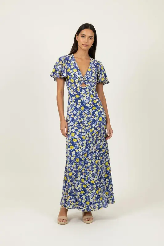 Robe Longue Bleu et Jaune - Taille M/38