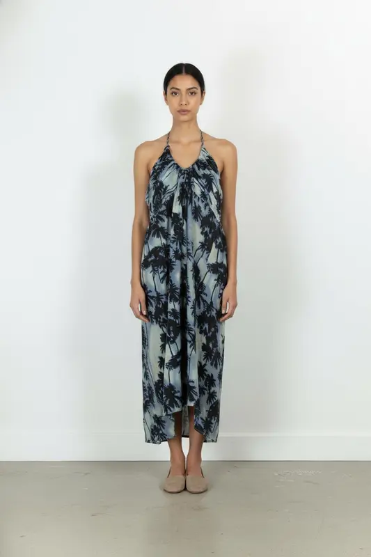 Robe Longue Bleu et Noir - Taille L/40