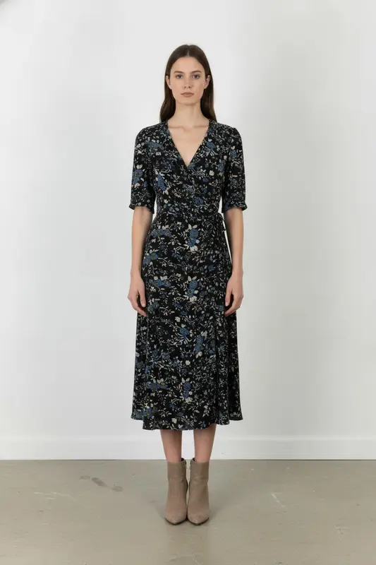 Robe Longue Bleu et Noir - Taille M/38