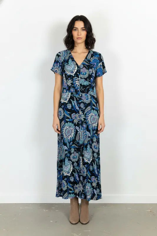 Robe Longue Bleu et Noir - Taille S/36