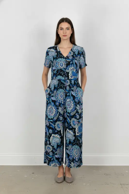 Robe Longue Bleu et Violet - Taille L/40