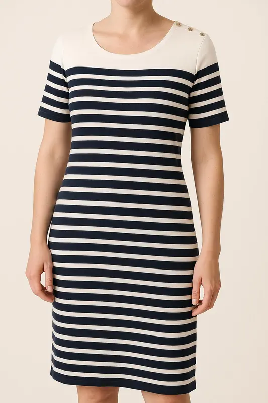 Robe Longue Bleue et Blanche - Taille L/40