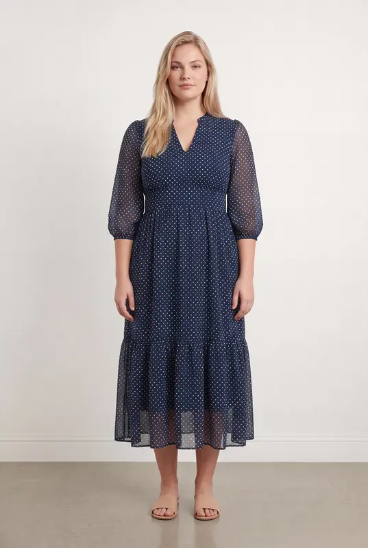 Robe Longue Bleue et Blanche - Taille XXL/44