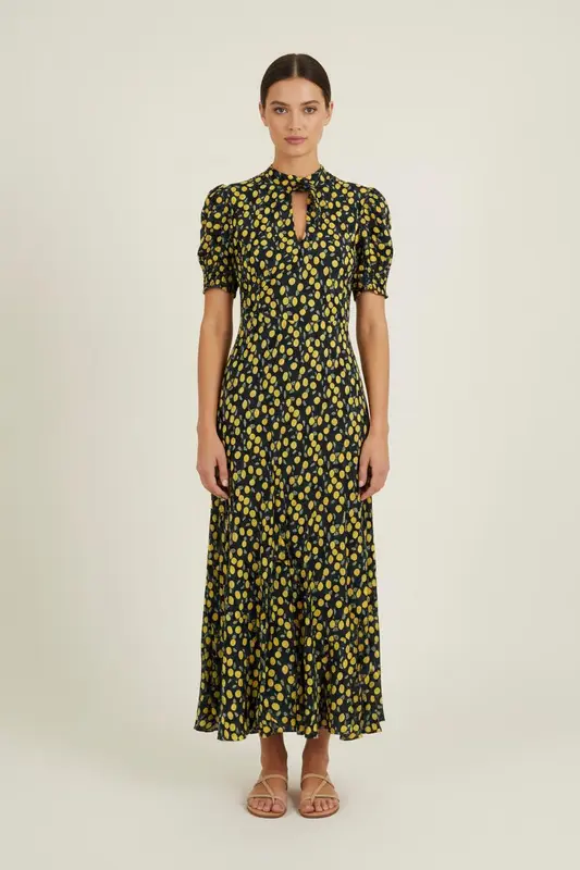 Robe Longue Bleue et Jaune - Taille S/36