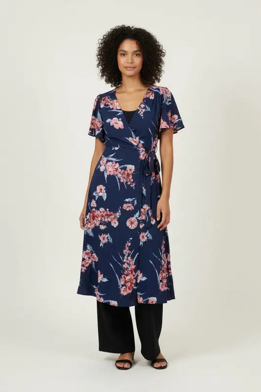 Robe Longue Bleue et Rose - Taille S/36
