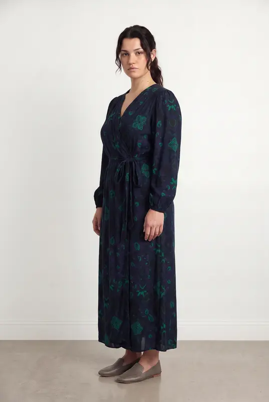 Robe Longue Bleue et Verte - Taille XL/42