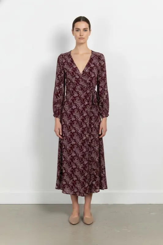 Robe Longue Bordeaux et Blanche - Taille S/36