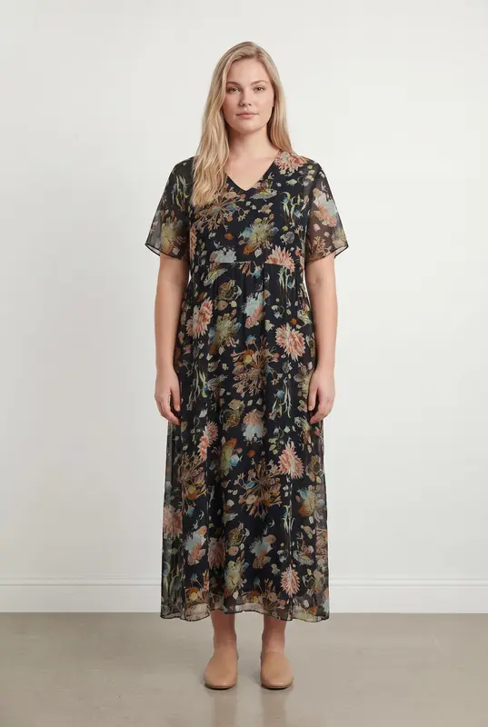 Robe Longue Fleurie Multicolore - Taille XL/42