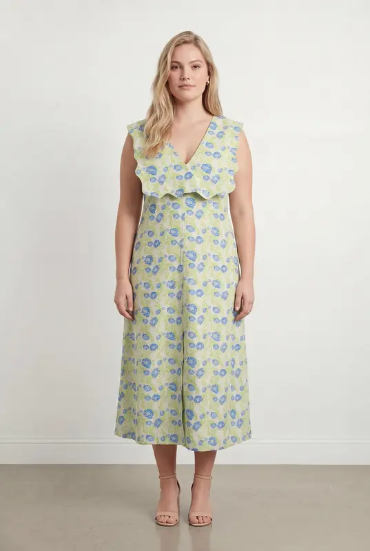 Robe Longue Jaune et Bleue - Taille XL/42