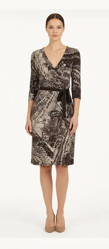 Robe Longue Marron et Beige - Taille XXL/44