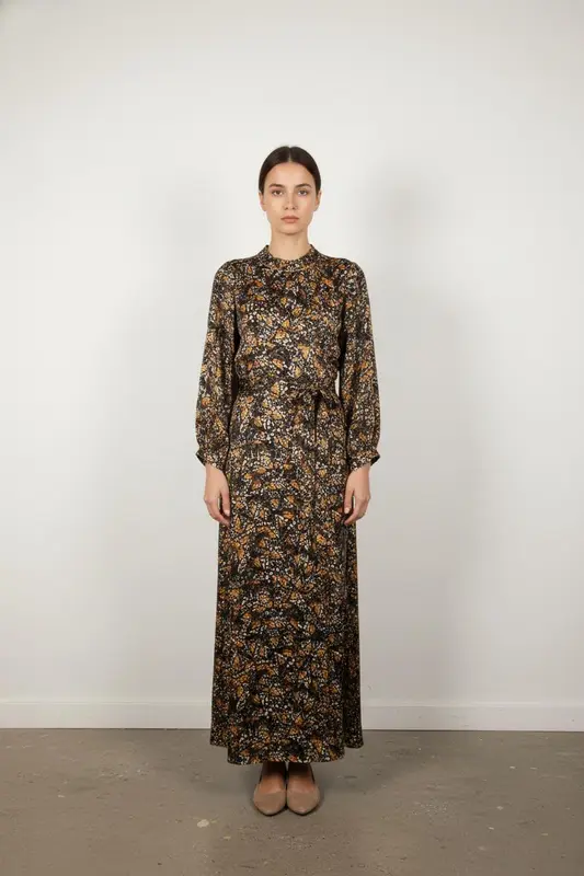Robe Longue Marron et Orange - Taille S/36