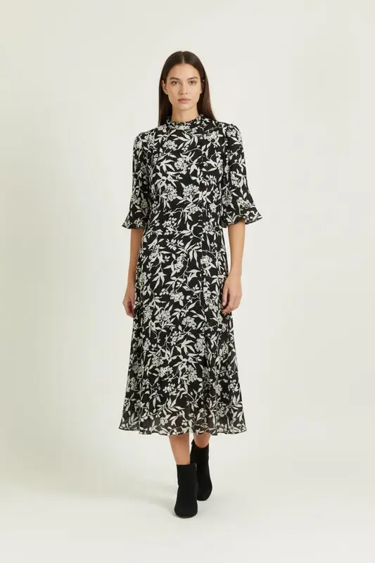 Robe Longue Noire et Blanche - Taille L/40