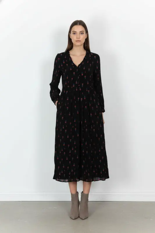 Robe Longue Noire et Bleue - Taille S/36