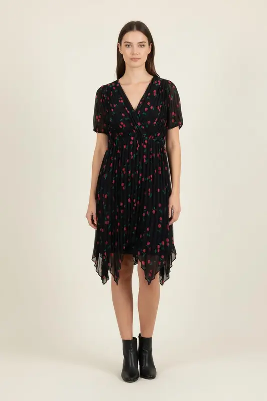 Robe Longue Noire et Rouge - Taille L/40
