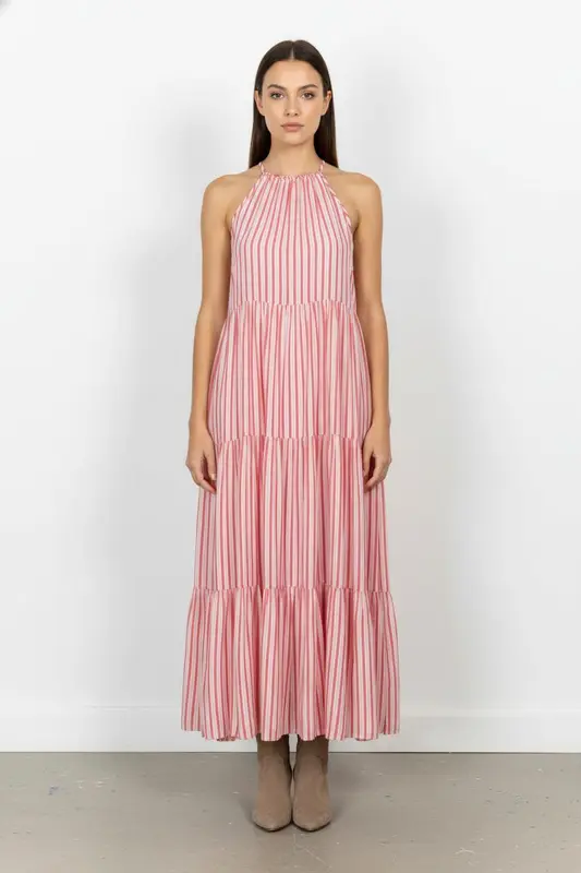Robe Longue Rose et Blanche - Taille L/40