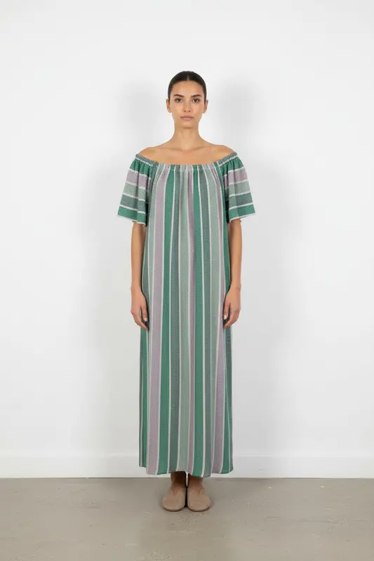 Robe Longue Vert et Violet - Taille L/40