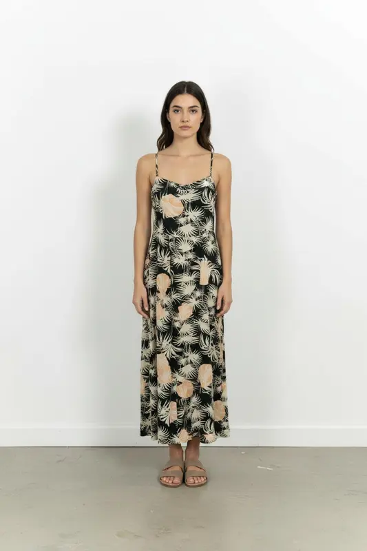Robe Longue Verte et Beige - Taille S/36