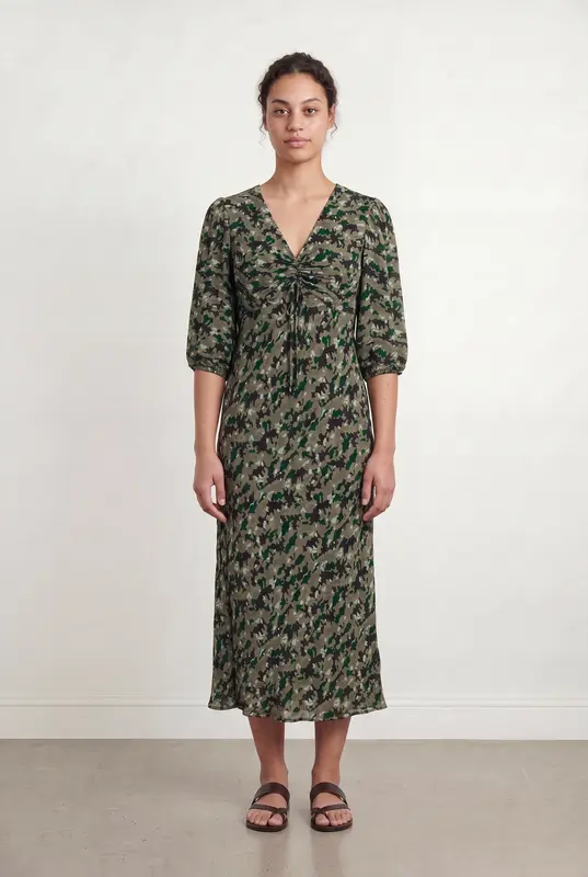 Robe Longue Verte et Kaki - Taille L/40