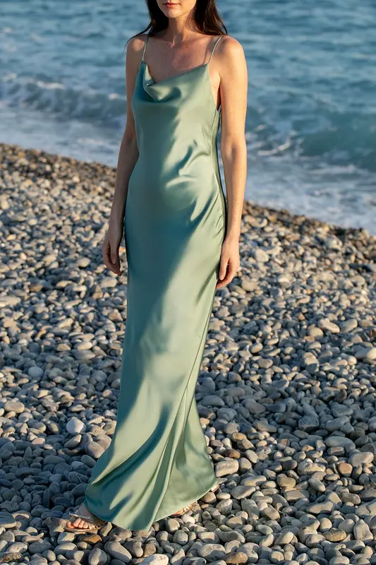 Robe Longue Verte - Taille XS/34
