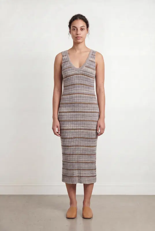 Robe Longue Violette et Marron - Taille L/40