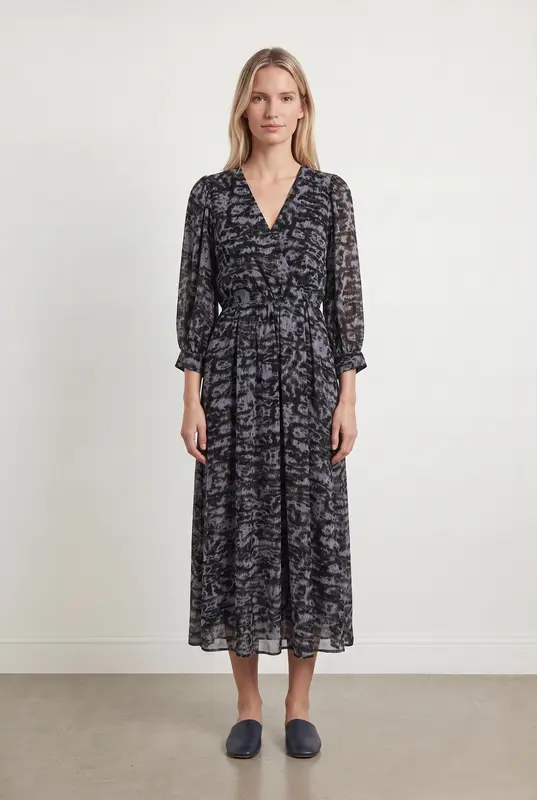 Robe Longue Violette et Noire - Taille M/38
