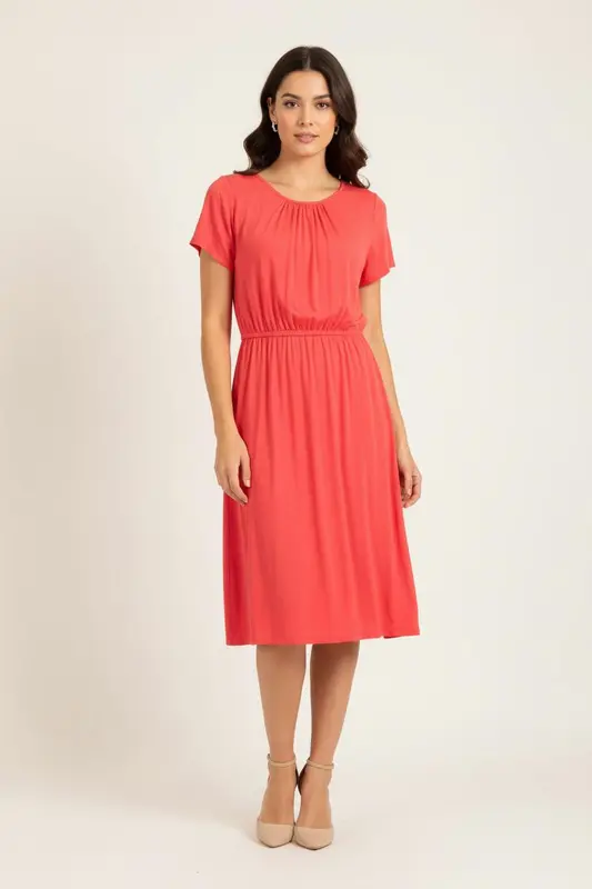 Robe Mi-Longue Rouge - Taille S/36