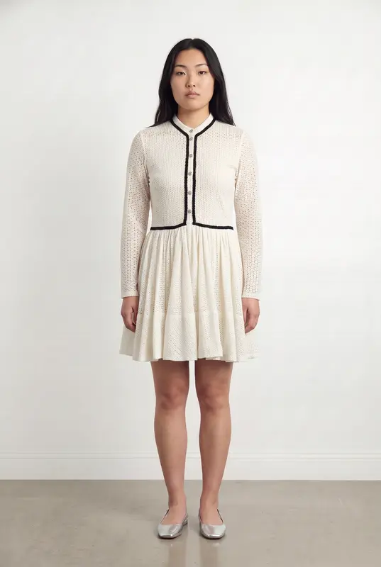 Robe Midi Beige et Noire - Taille L/40