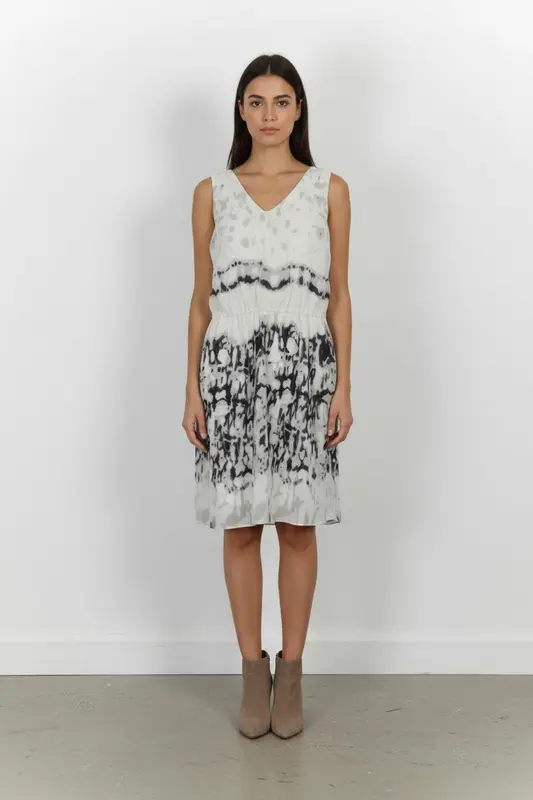 Robe Midi Blanche et Noire - Taille M/38