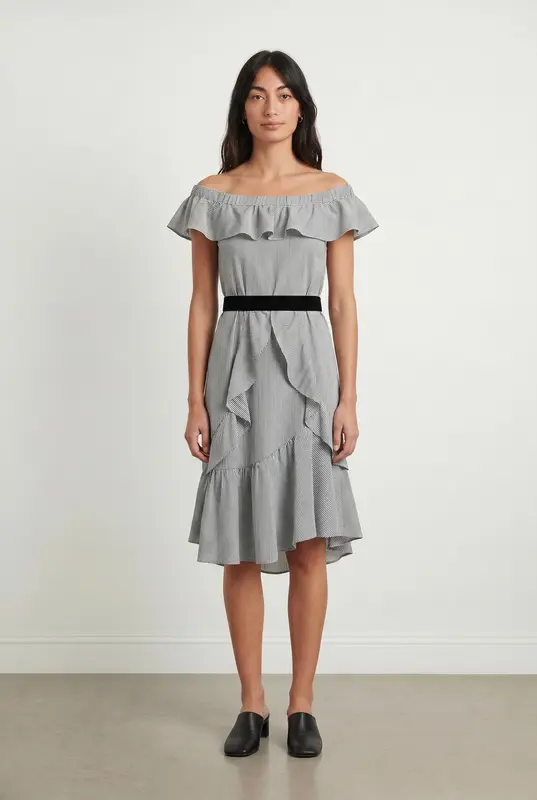 Robe Midi Blanche et Noire - Taille S/36