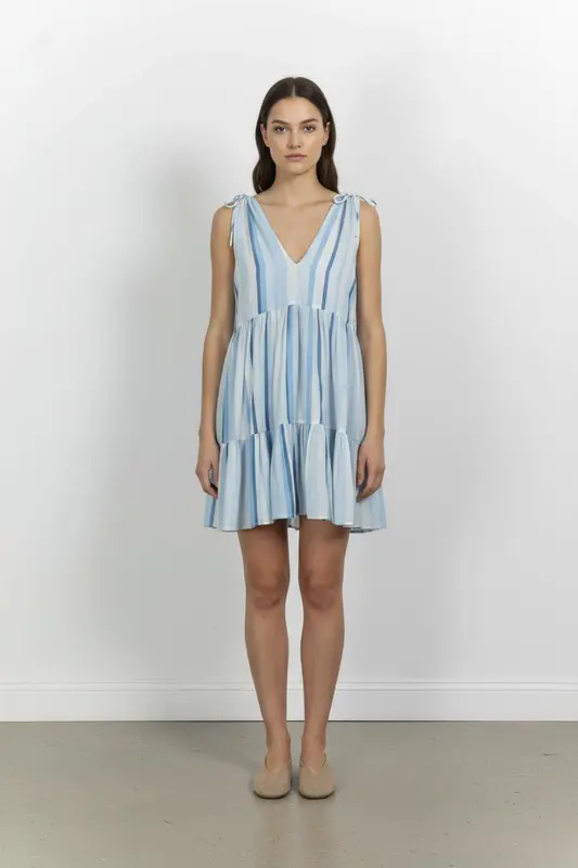 Robe Midi Bleu et Blanc - Taille S/36