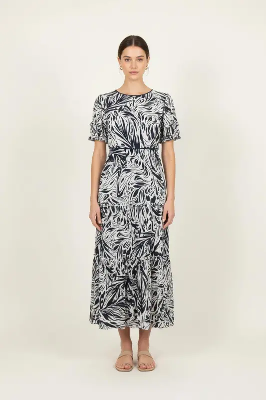 Robe Midi Bleu et Blanc - Taille XS/34