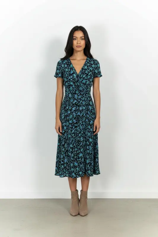 Robe Midi Bleue et Noire - Taille M/38
