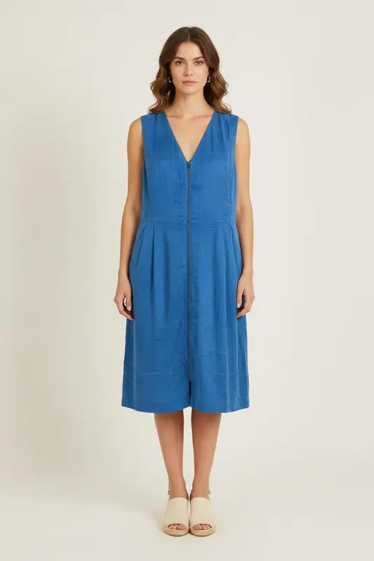 Robe Midi Bleue - Taille XXXL/46