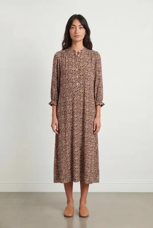 Robe Midi Bordeaux et Beige - Taille S/36