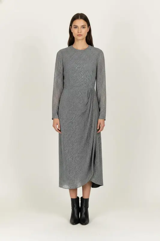 Robe Midi Grise et Noire - Taille M/38