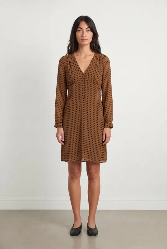 Robe Midi Marron et Noire - Taille M/38