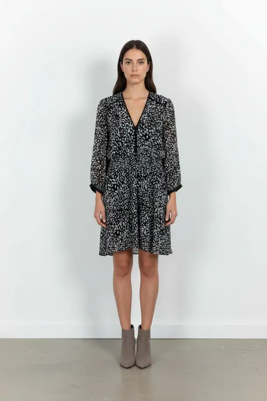Robe Midi Noire et Blanche - Taille L/40