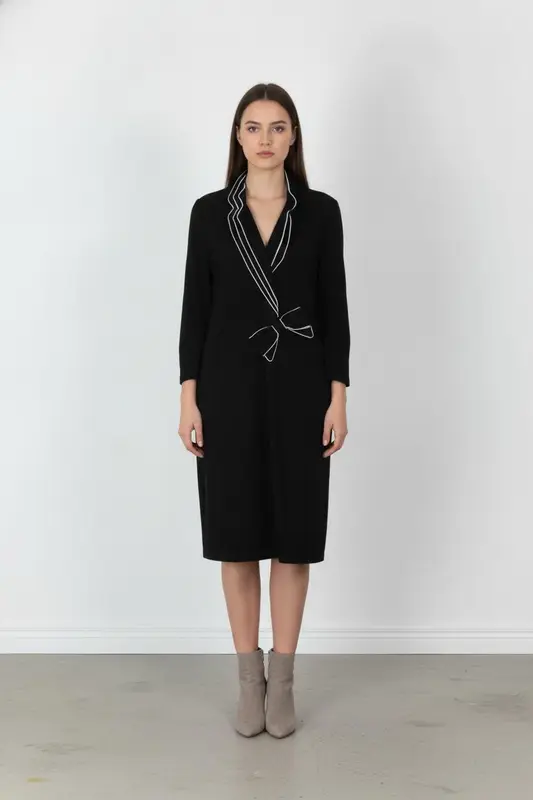 Robe Midi Noire et Blanche - Taille XXXL/46
