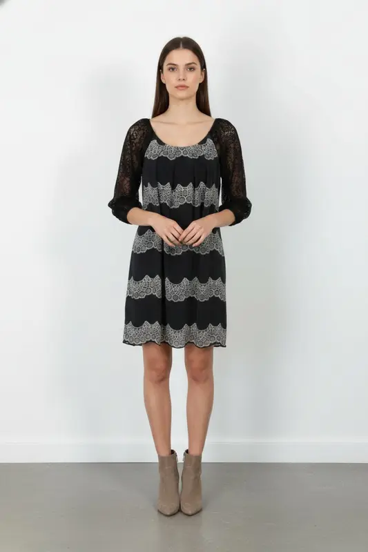 Robe Midi Noire et Grise - Taille S/36