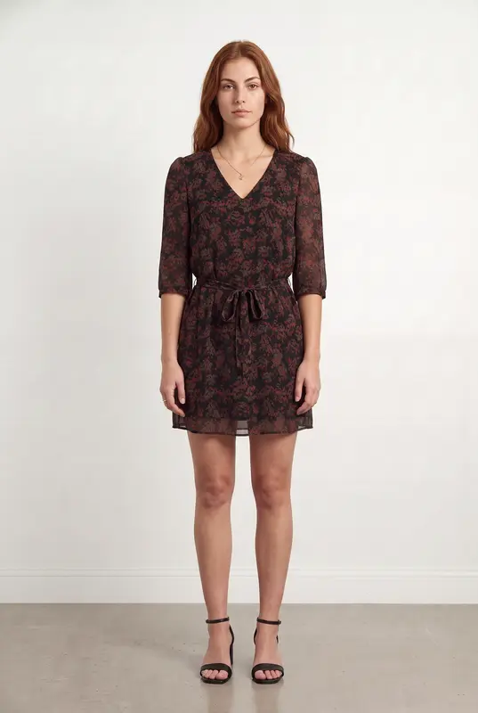 Robe Midi Noire et Rouge - Taille M/38