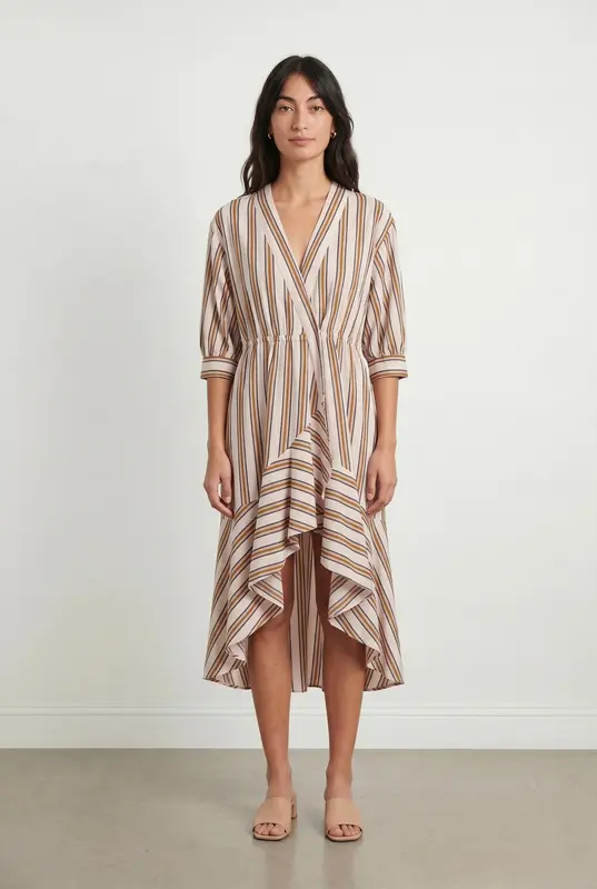 Robe Midi Rayée Multicolore - Taille S/36