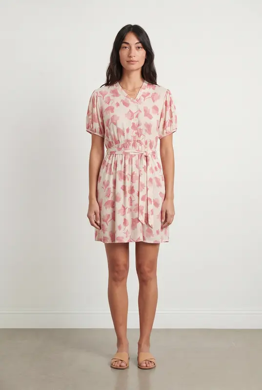 Robe Midi Rose et Blanche - Taille M/38