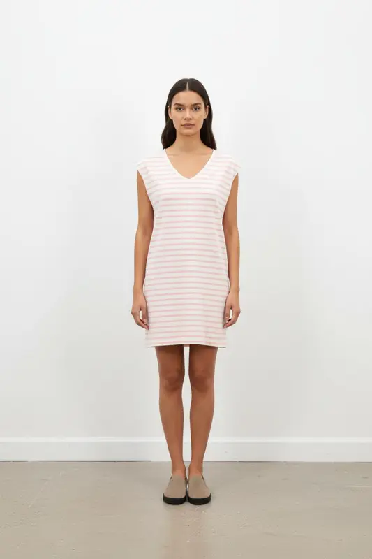 Robe Midi Rose et Blanche - Taille XS/34