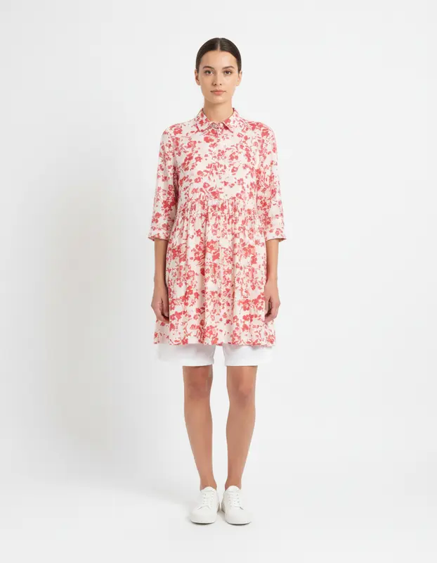 Robe Midi Rouge et Blanche - Taille S/36
