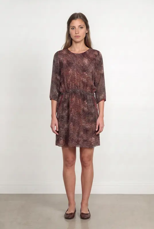 Robe Midi Rouge et Marron - Taille S/36