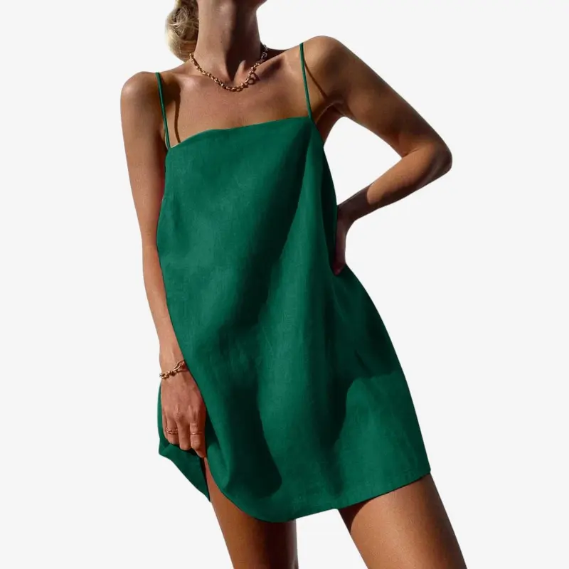 Robe mini femme à col carré