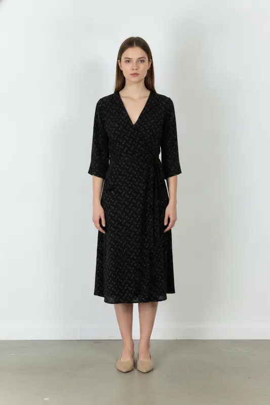 Robe noire à motif - Taille L/40